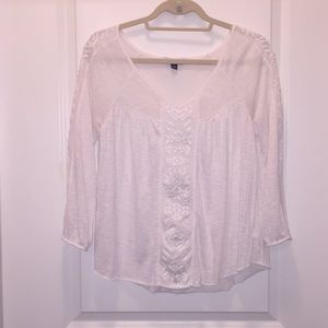 White Quarter Sleeve flowing shirt